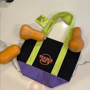 Black and Purple Tote Bag Trick-or-Treat Mini Canvas Totes Trader Joe's